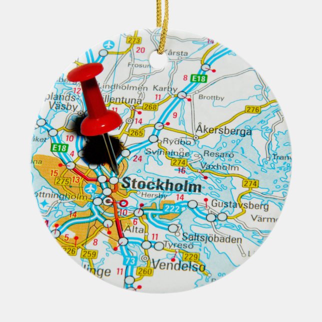 Stockholm, Sweden Ceramic Ornament (Front)