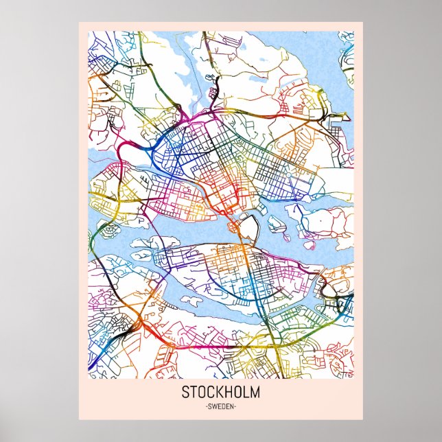 Stockholm Sweden City Map Poster (Front)