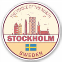 Stockholm Sweden City Skyline Emblem