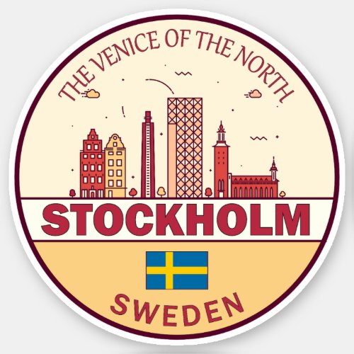 Stockholm Sweden City Skyline Emblem Sticker