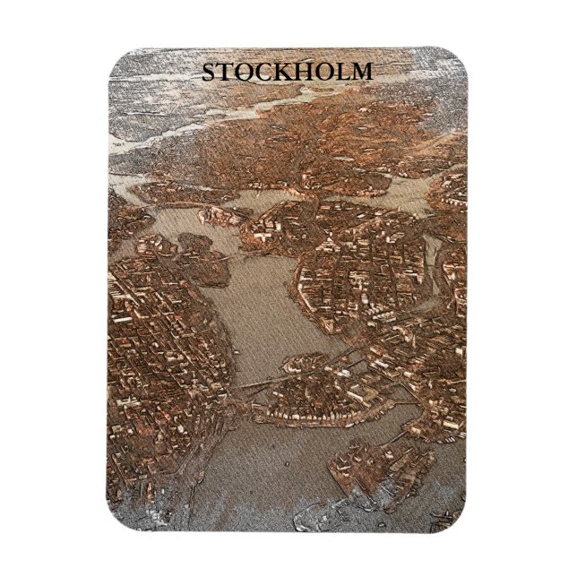 Stockholm Sweden City View Sky Magnet (Vertical)