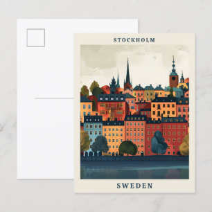 Stockholm Sweden Elegant Art Vintage Travel Postcard