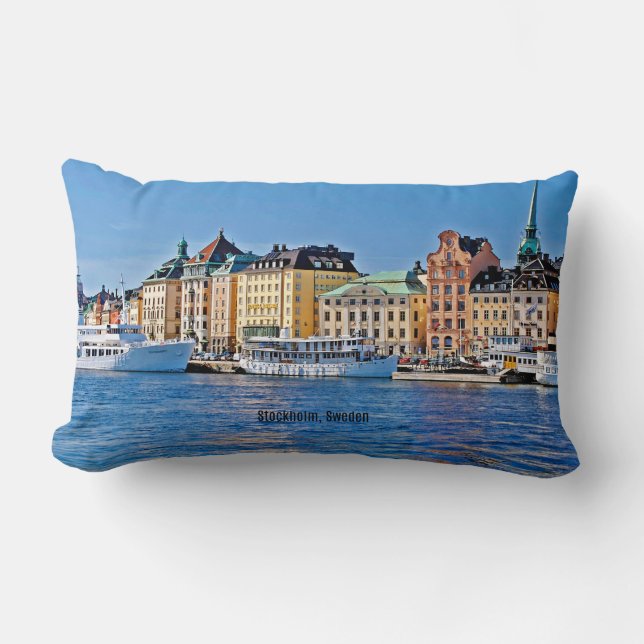 Stockholm, Sweden Lumbar Pillow (Front)