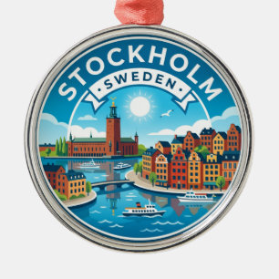 Stockholm Sweden Metal Ornament