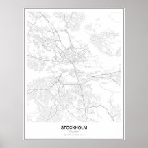 Stockholm, Sweden, Minimalist Map poster (Style 2)