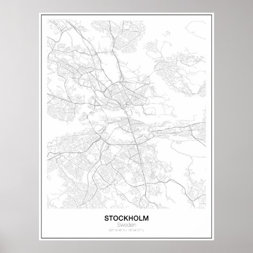 Stockholm Sweden Minimalist Map poster Style 2