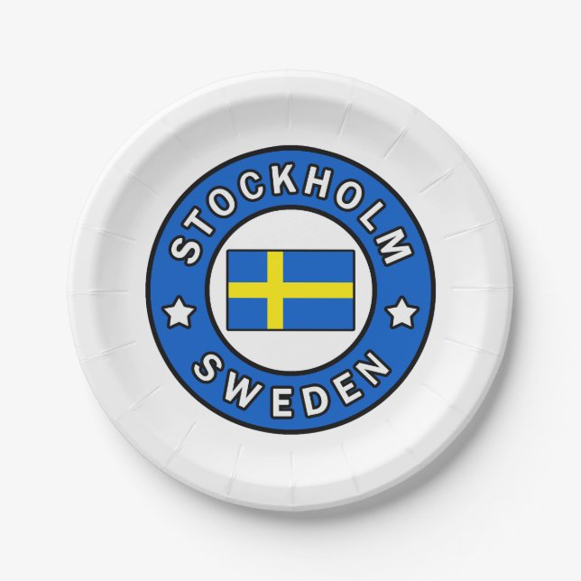 Stockholm Sweden Paper Plates (Front)
