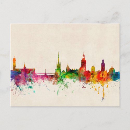 Stockholm Sweden Skyline Postcard