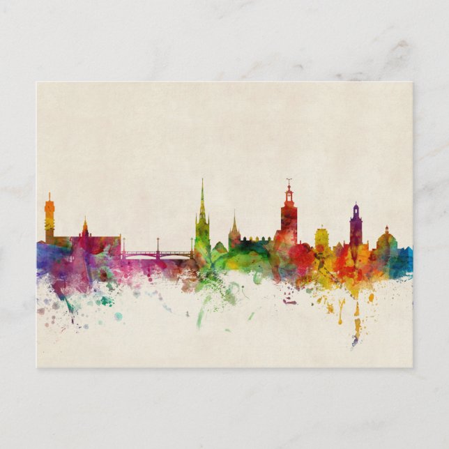 Stockholm Sweden Skyline Postcard (Front)