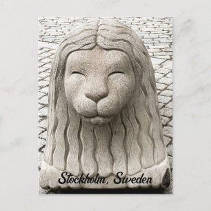 Stockholm Sweden Stone Lion Old Town Personalize Postcard