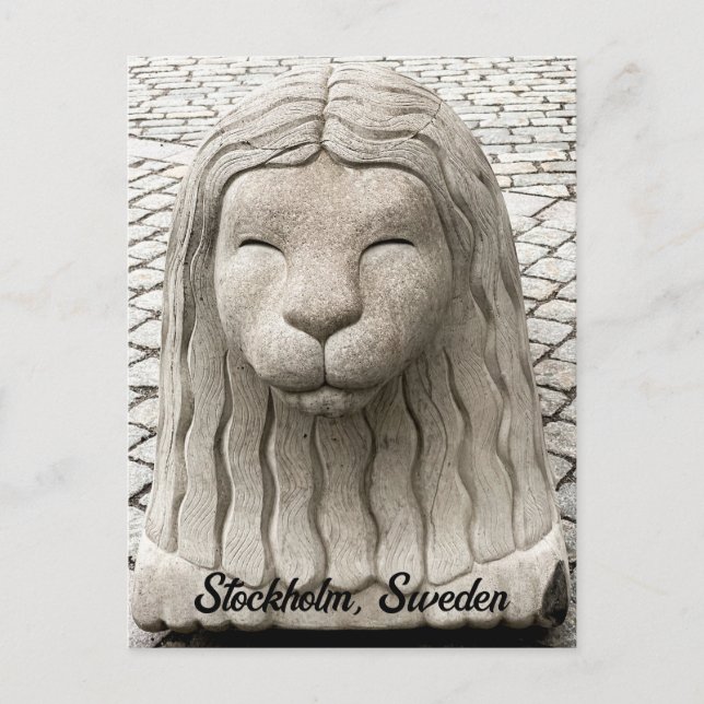 Stockholm Sweden Stone Lion Old Town Personalize Postcard (Front)