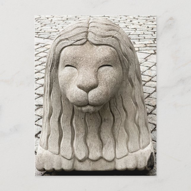 Stockholm Sweden Stone Lion Statue Old Town Photo Postcard (Front)