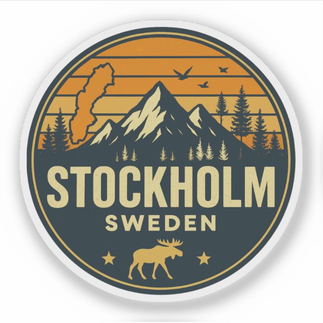 Stockholm, Sweden Sverige Sticker (Front)