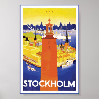 Stockholm Sweden Vintage Poster