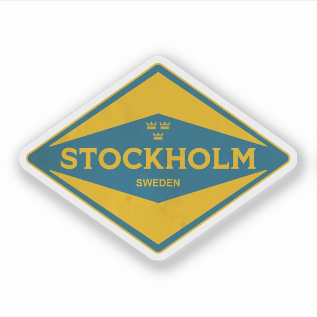Stockholm Sweden Vintage Sticker (Front)