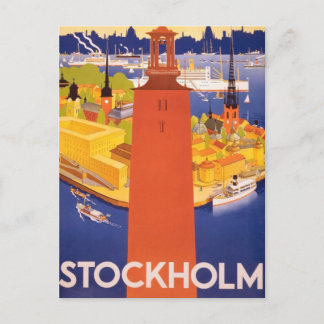 Stockholm, Sweden vintage travel holiday postcard
