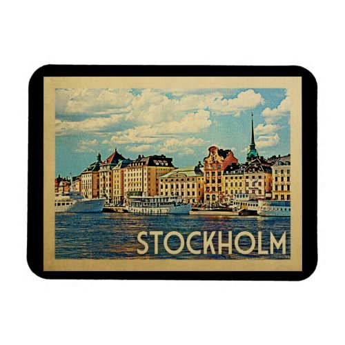 Stockholm Sweden Vintage Travel Magnet