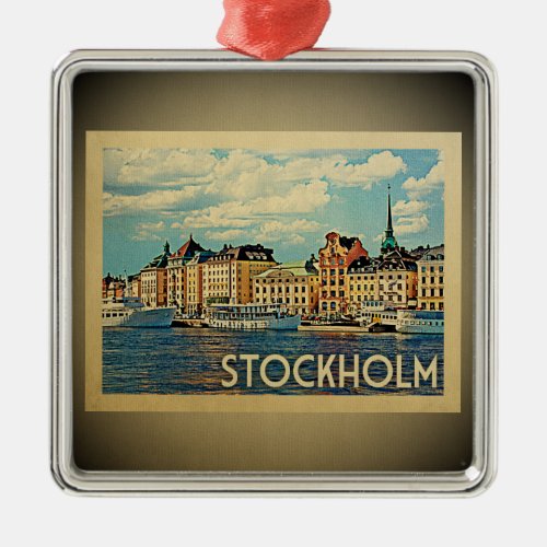 Stockholm Sweden Vintage Travel Ornament