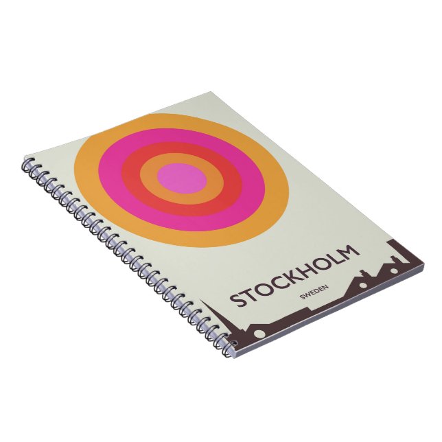 Stockholm,Sweden vintage travel poster. Notebook (Right Side)