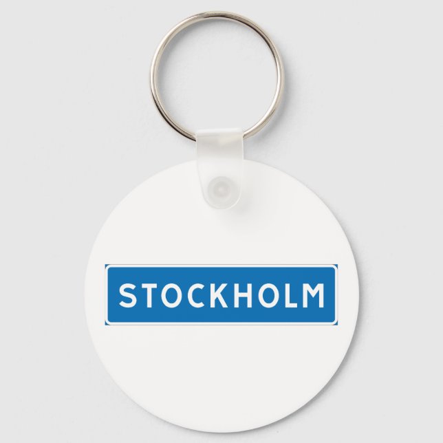 Stockholm, Swedish road sign Keychain (Front)
