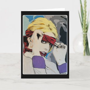 'Stockholm syndrome' Painting on a  Thank You Card