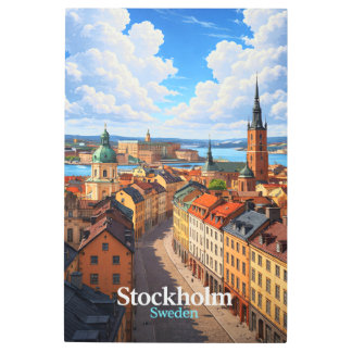 Stockholm: The Colorful Heart of Sweden Metal Print