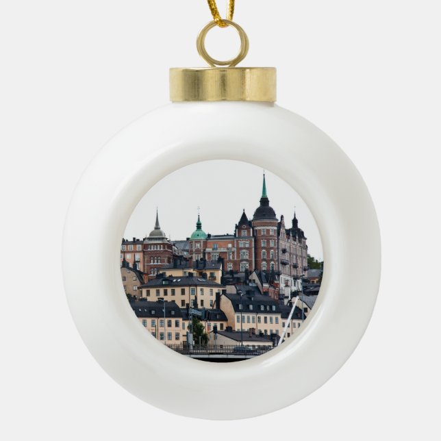 Stockholm view ceramic ball christmas ornament (Front)