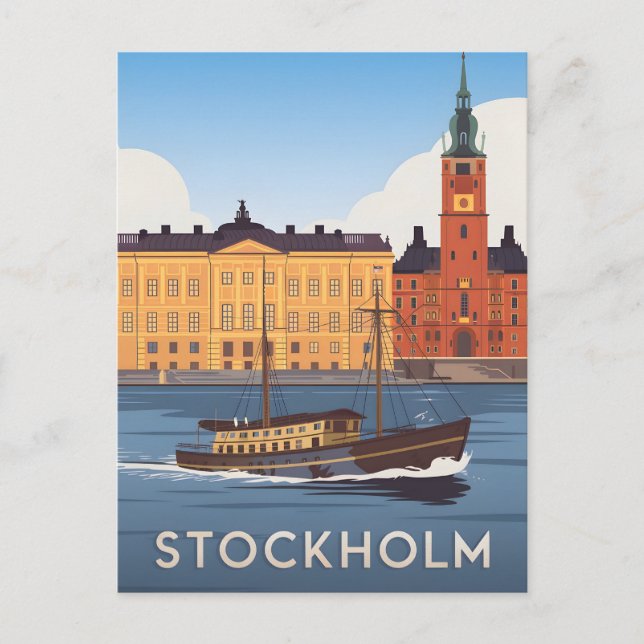 Stockholm vintage postcard (Front)