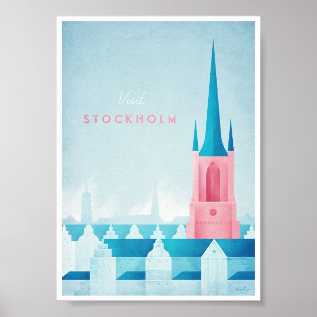 Stockholm Vintage Travel Poster (Front)
