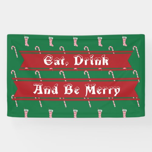 Stocking  Candy Cane Pattern Banner