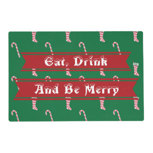 Stocking & Candy Cane Pattern Placemat