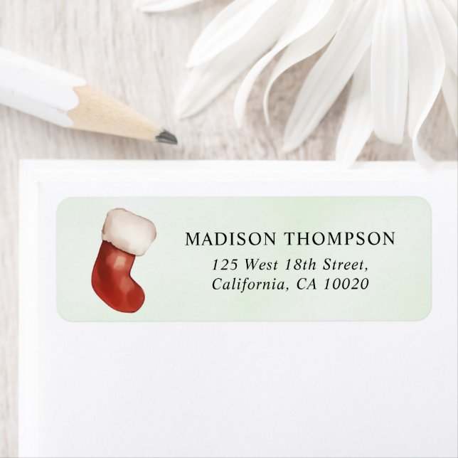 Stocking Christmas Party  Return Address Label (Insitu)