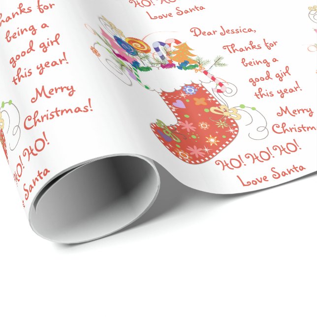 Stocking Letter from Santa Christmas Xmas Wrapping Paper (Roll Corner)