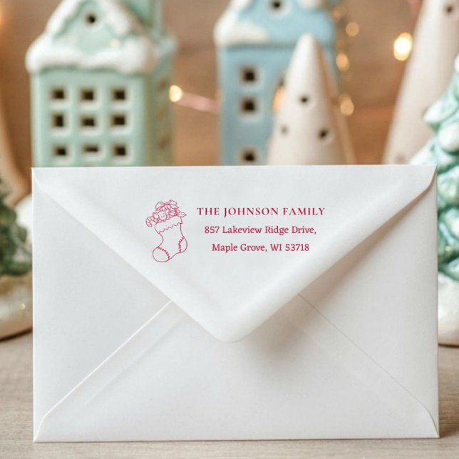 [Stocking Stamp] Custom Christmas Card Address Self-inking Stamp ([Stocking Stamp] Custom Christmas Card Address Self-inking Stamp)