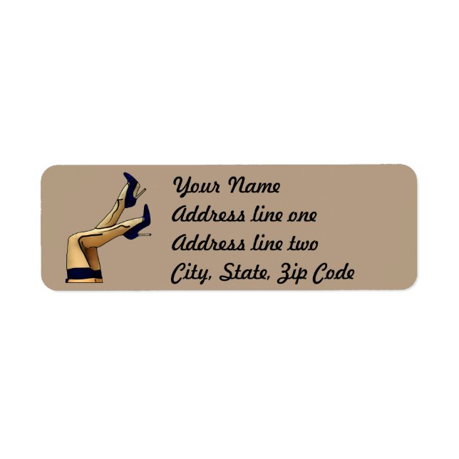 Stockings and Blue Stiletto Heels Label (Front)