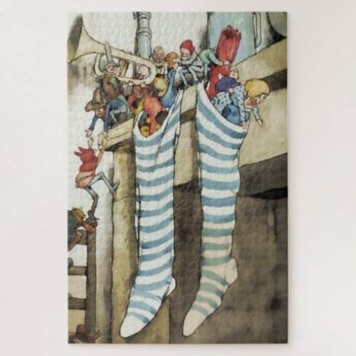 Stockings at the Chimney by W Heath Robinson Jigsaw Puzzle