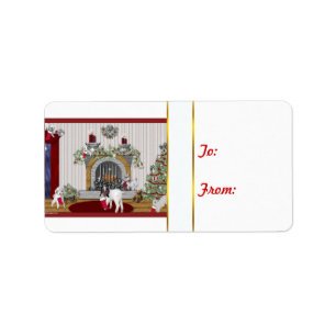 Stockings Hung Goat Christmas Gift Tag Sticker