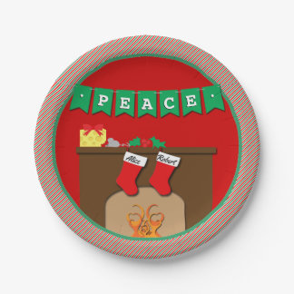 Stockings Were Hung by Chimney • 2 Stockings Paper Plates