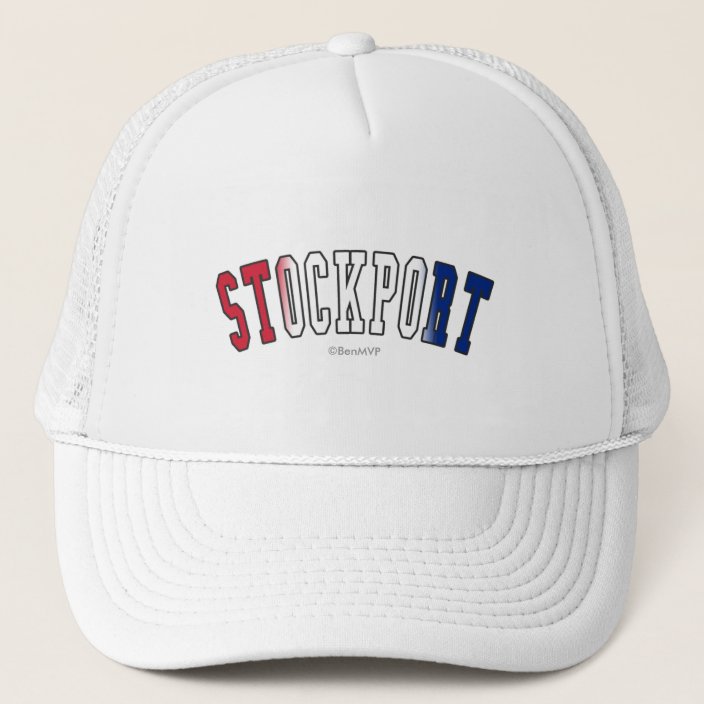 Stockport in United Kingdom National Flag Colors Mesh Hat