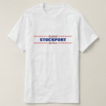[ Thumbnail: Stockport - My Home - England; Red & Pink Hearts T-Shirt ]