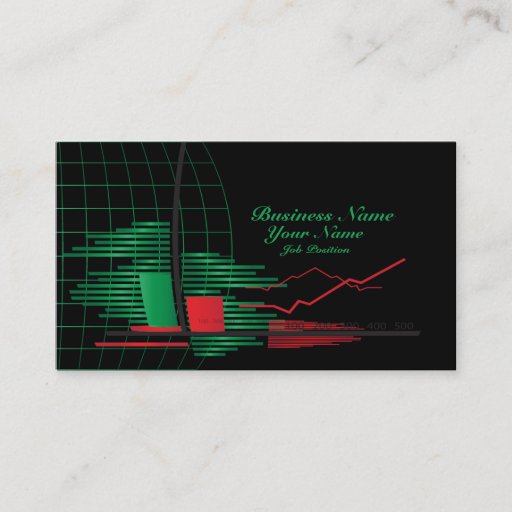 Customizable Stocks Broker Business Card