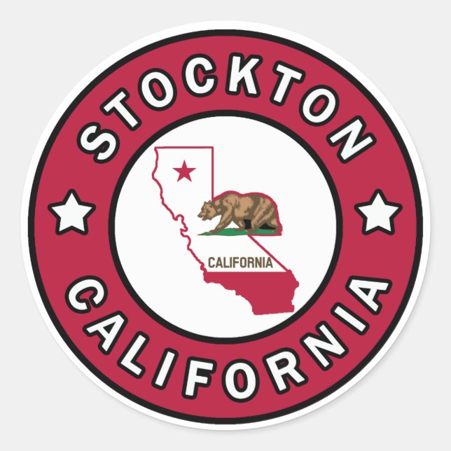 Stockton California Classic Round Sticker (Front)
