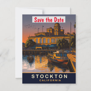 Stockton California Port Harbor Wedding Invite
