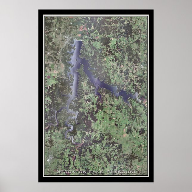 Stockton Lake Missouri Satellite Poster Map (Front)