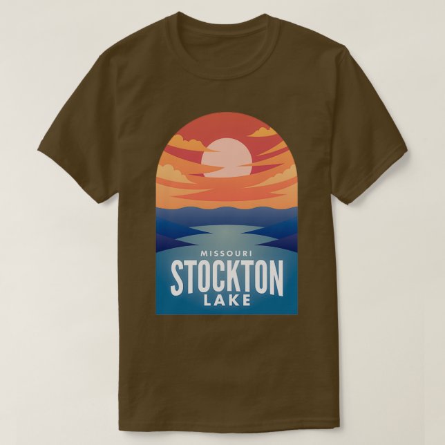 Stockton Lake MO Retro Sunset T-Shirt (Design Front)