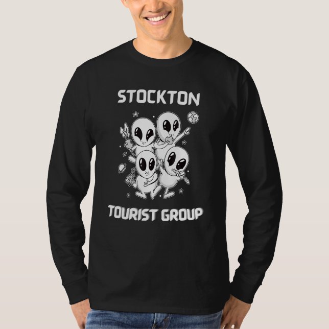 Stockton Native Pride Alien Funny State Tourist Sp T-Shirt (Front)