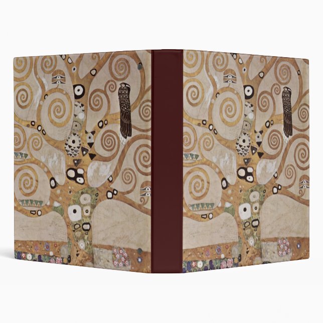 Stoclet Fries Tree Of Life 3 Ring Binder (Background)