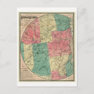 Stoddard's Map of the Adirondack Wilderness, 1883 Postcard