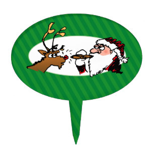 Stogie Santa Funny Cartoon Cake Topper