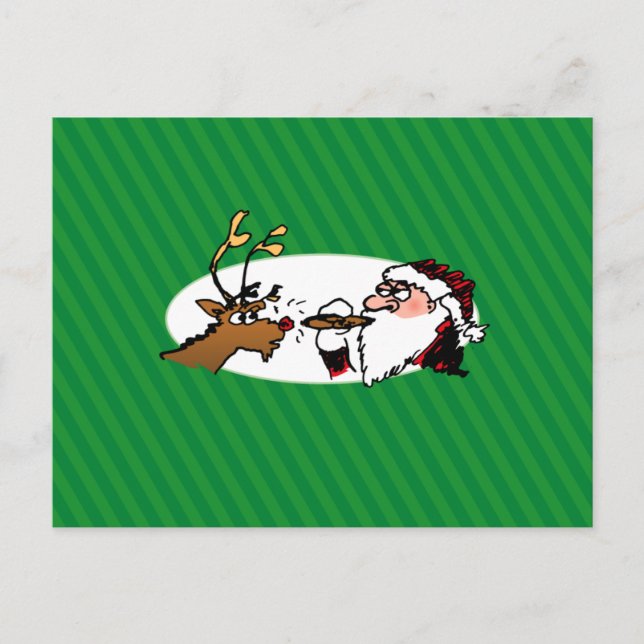 Stogie Santa Funny Cartoon Postcard (Front)